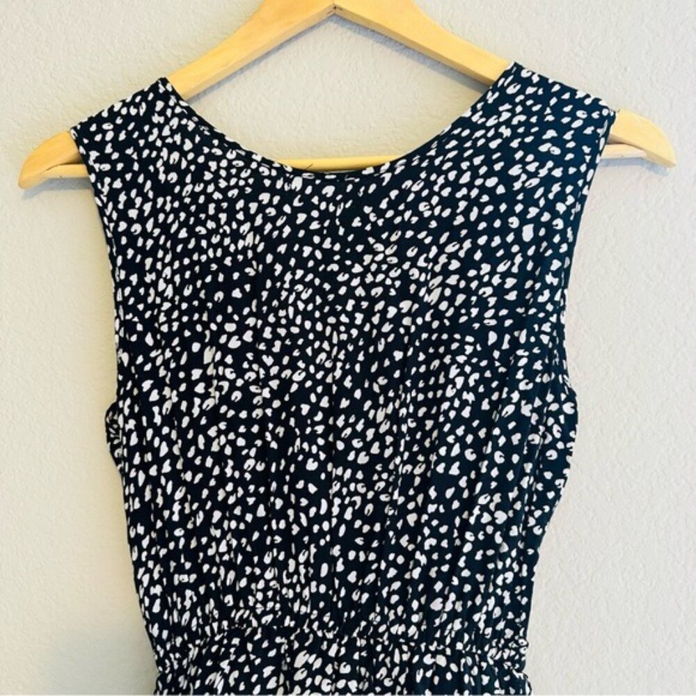 Seven Islands Ruffle Tiered Midi Dress Size Small Black and White Sleeveless - Picture 9 of 13